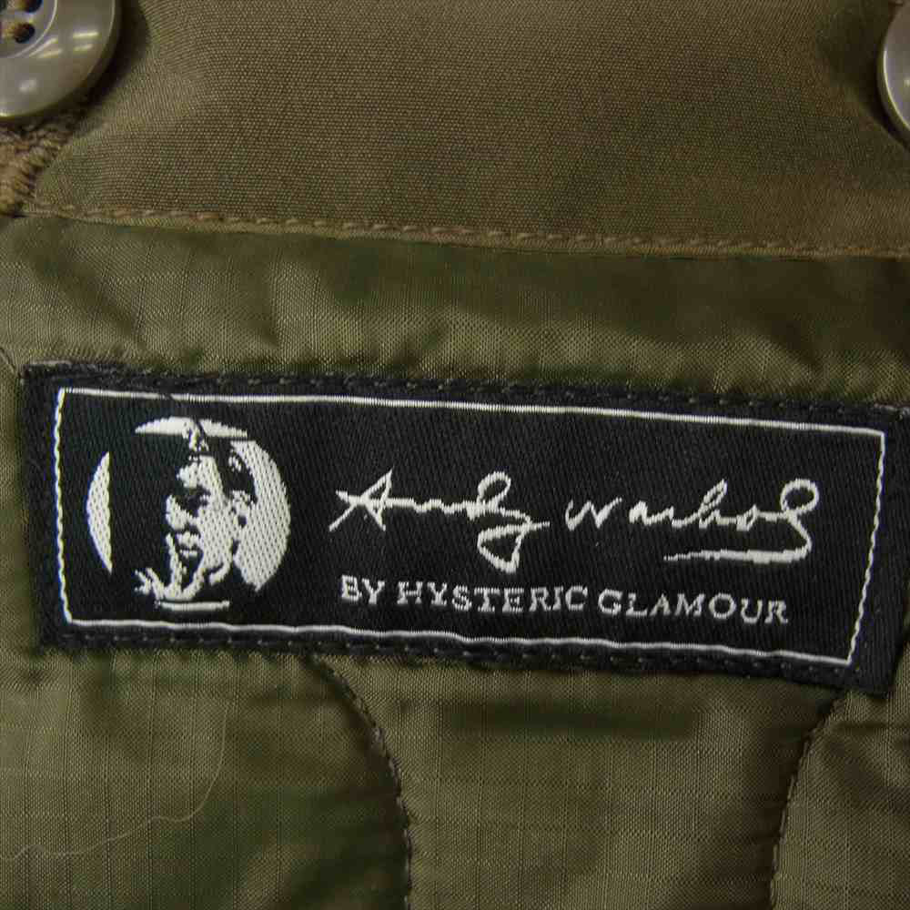 HYSTERIC GLAMOUR ヒステリックグラマー 7AC-0051 Andy Warhol アンディウォーホル ワッペン キルティングライナー付き モッズコート オリーブ系 S【中古】