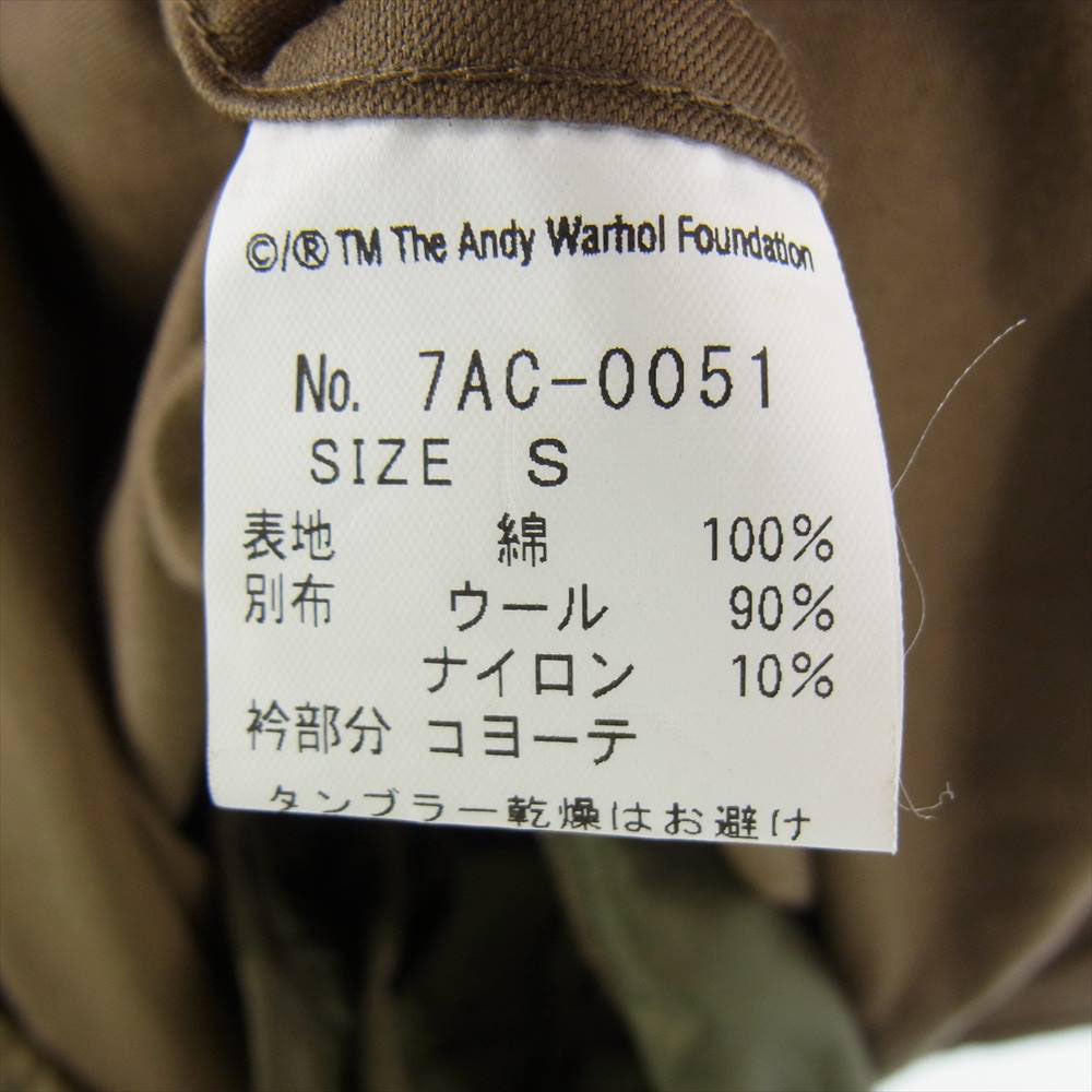 HYSTERIC GLAMOUR ヒステリックグラマー 7AC-0051 Andy Warhol アンディウォーホル ワッペン キルティングライナー付き モッズコート オリーブ系 S【中古】