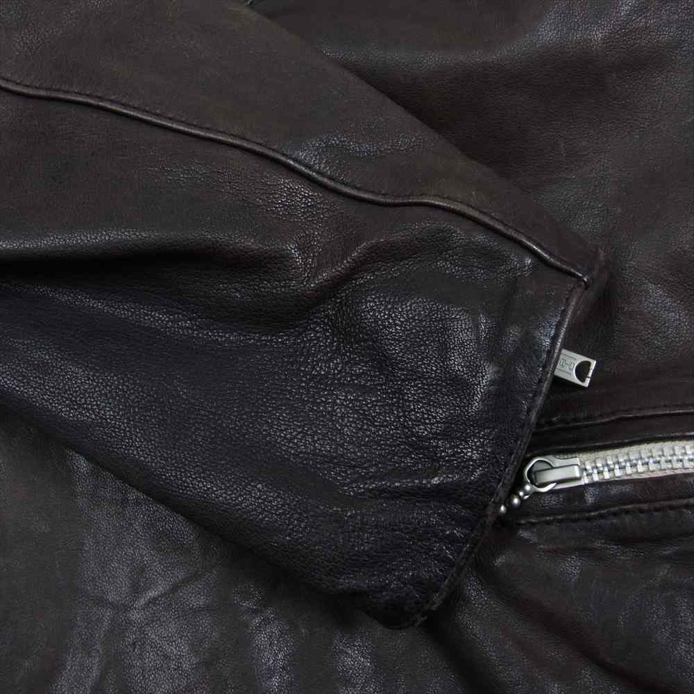HYSTERIC GLAMOUR ヒステリックグラマー 0203LB01 羊皮 シープスキン レザー ダブル ライダース ジャケット ブラウン系 M【中古】