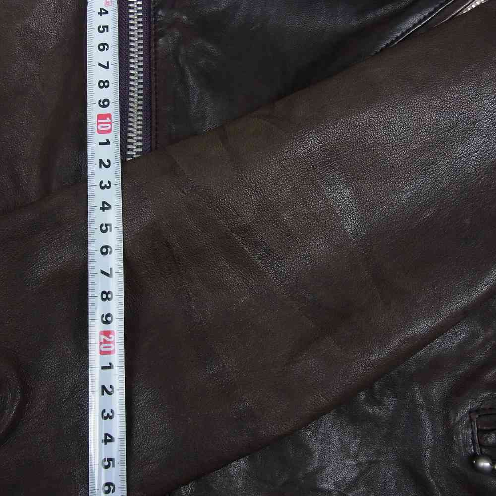 HYSTERIC GLAMOUR ヒステリックグラマー 0203LB01 羊皮 シープスキン レザー ダブル ライダース ジャケット ブラウン系 M【中古】