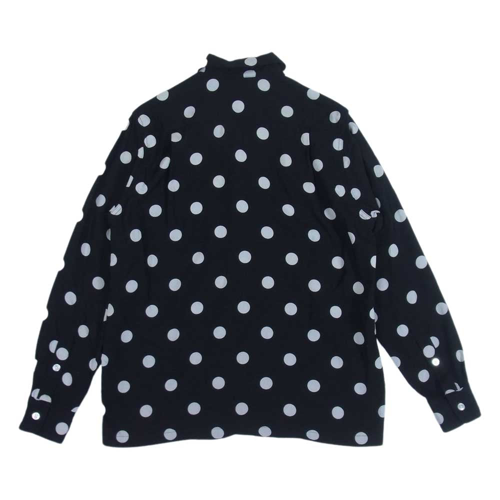 WACKO MARIA ワコマリア ドット プリント リヨセル 長袖 オープンカラー シャツ ブラック系 S【中古】