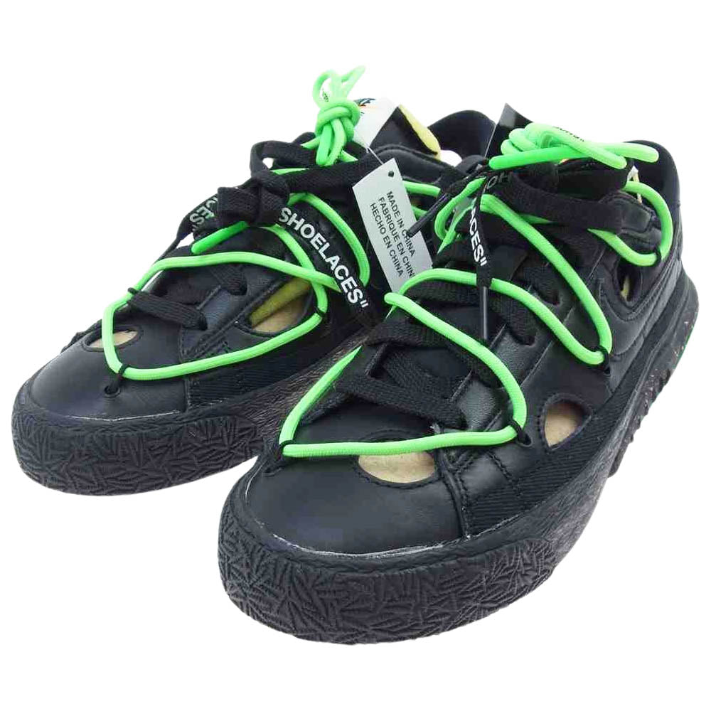 NIKE ナイキ DH7863-001 US7 × OFF-WHITE BLAZER LOW 77 ブレザー ロー オフホワイト ブレーザー ロー ブラック系 ライトグリーン系 25cm【新古品】【未使用】【中古】