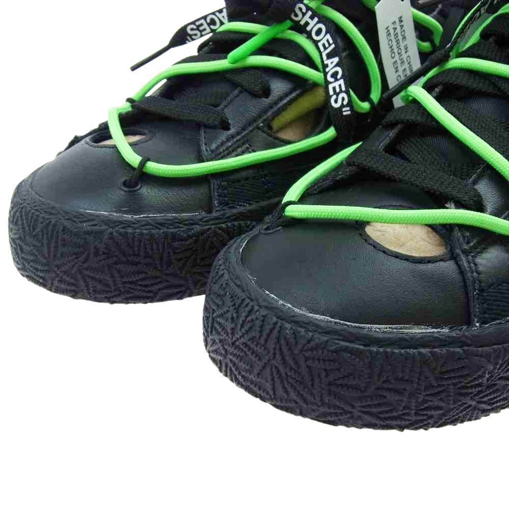 NIKE ナイキ DH7863-001 US7 × OFF-WHITE BLAZER LOW 77 ブレザー ロー オフホワイト ブレーザー ロー ブラック系 ライトグリーン系 25cm【新古品】【未使用】【中古】