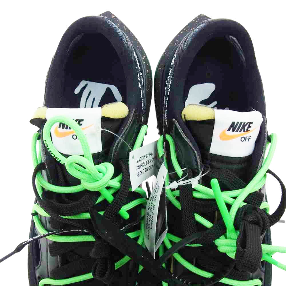 NIKE ナイキ DH7863-001 US7 × OFF-WHITE BLAZER LOW 77 ブレザー ロー オフホワイト ブレーザー ロー ブラック系 ライトグリーン系 25cm【新古品】【未使用】【中古】