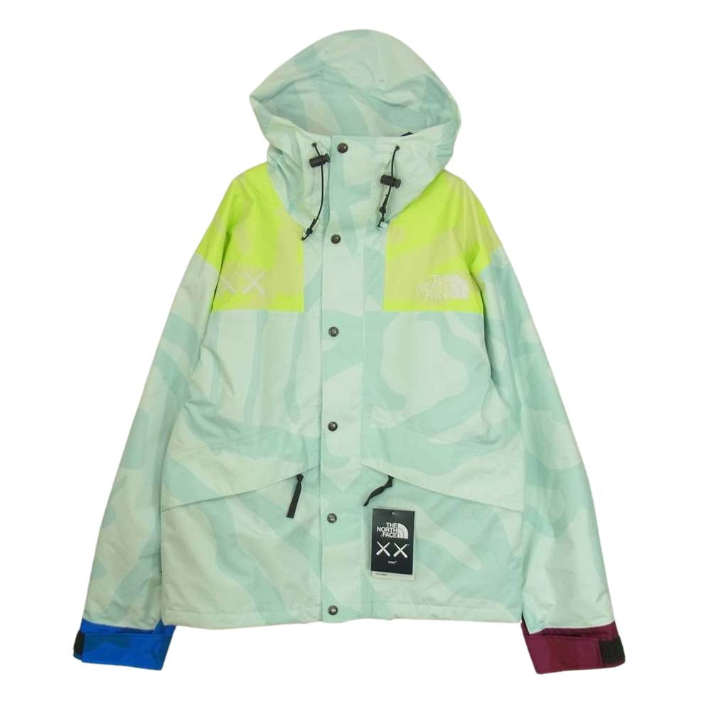 THE NORTH FACE ノースフェイス 22SS NF0A7WLW763-S  x KAWS 1986 Retro Mountain Jacket ICE BLUE カウズ マウンテン ジャケット マウンテンパーカー ライトブルー系 S P【美品】【中古】