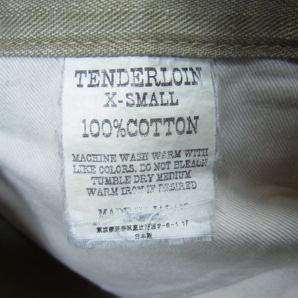 TENDERLOIN テンダーロイン T-HERRINGBONE WORK PNT ヘリンボーンパンツ ベージュ系 カーキ系 XS【中古】