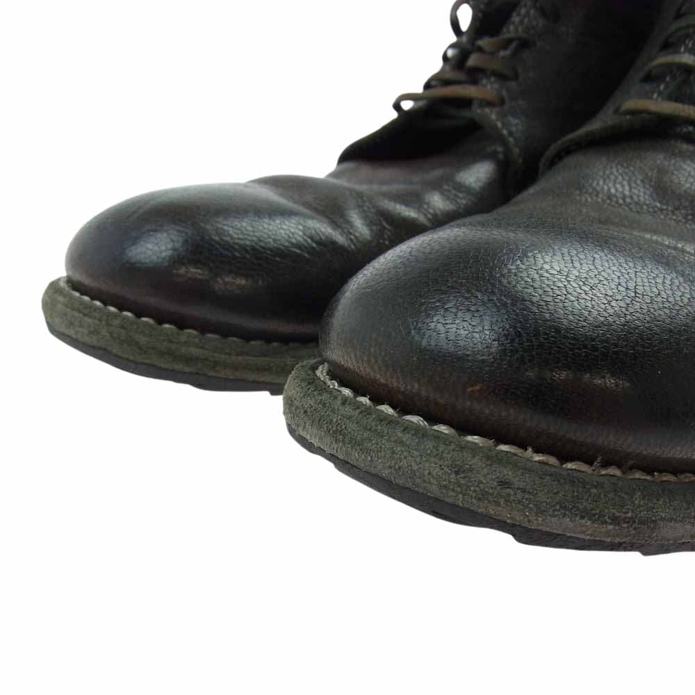 GUIDI グイディ 994 GOAT FULL GRAIN ANKLE BOOTS ゴート レザー アンクル レースアップ ブーツ ダークブラウン系 40【中古】