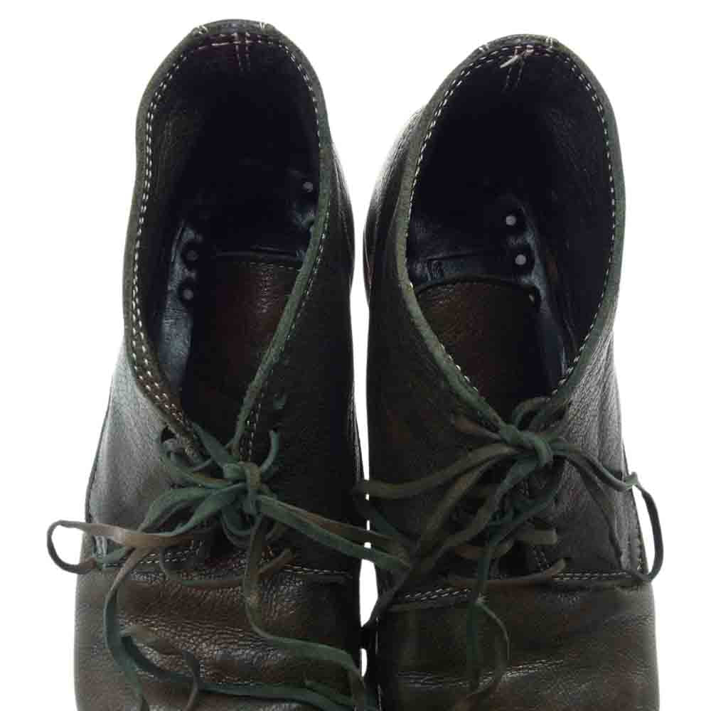 GUIDI グイディ 994 GOAT FULL GRAIN ANKLE BOOTS ゴート レザー アンクル レースアップ ブーツ ダークブラウン系 40【中古】