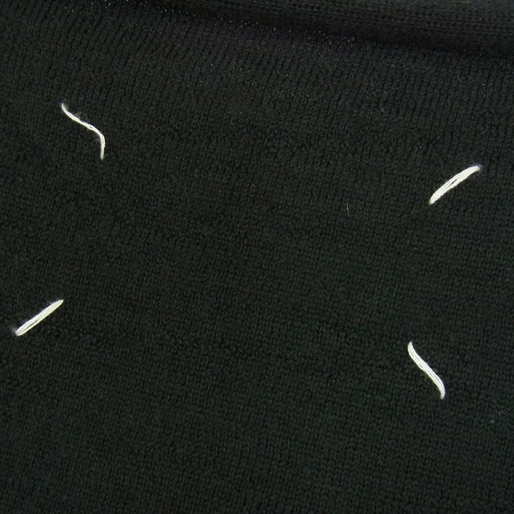 MAISON MARGIELA メゾンマルジェラ 21SS S50HA0982 S17687 10ライン WOOL V-NECK LINED CARDIGAN ダメージ加工 レイヤード カーディガン ブラック ブラック系 L【中古】