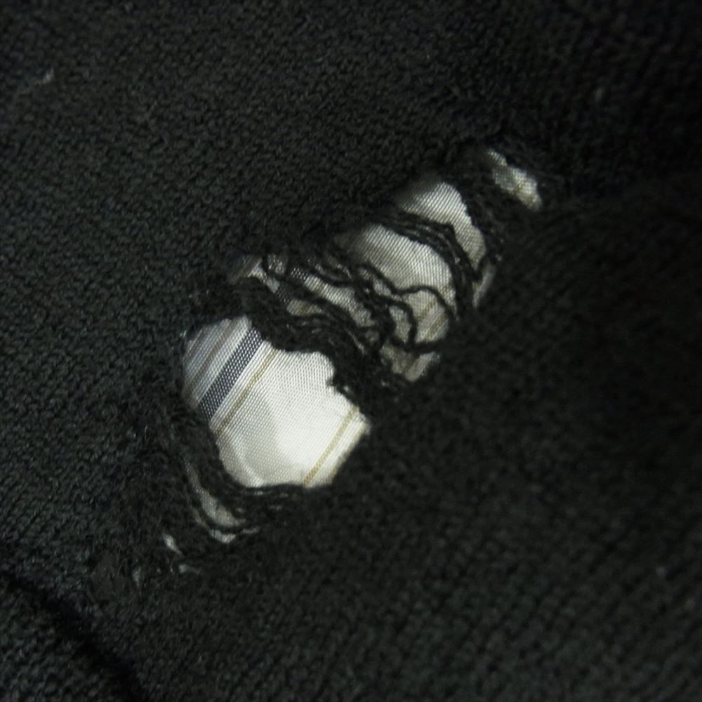 MAISON MARGIELA メゾンマルジェラ 21SS S50HA0982 S17687 10ライン WOOL V-NECK LINED CARDIGAN ダメージ加工 レイヤード カーディガン ブラック ブラック系 L【中古】