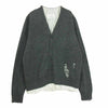 MAISON MARGIELA メゾンマルジェラ 21AW S50HA1008 S17784 14ライン WOOL V-NECK CARDIGAN ダメージ加工 レイヤード カーディガン グレー グレー系 L【中古】