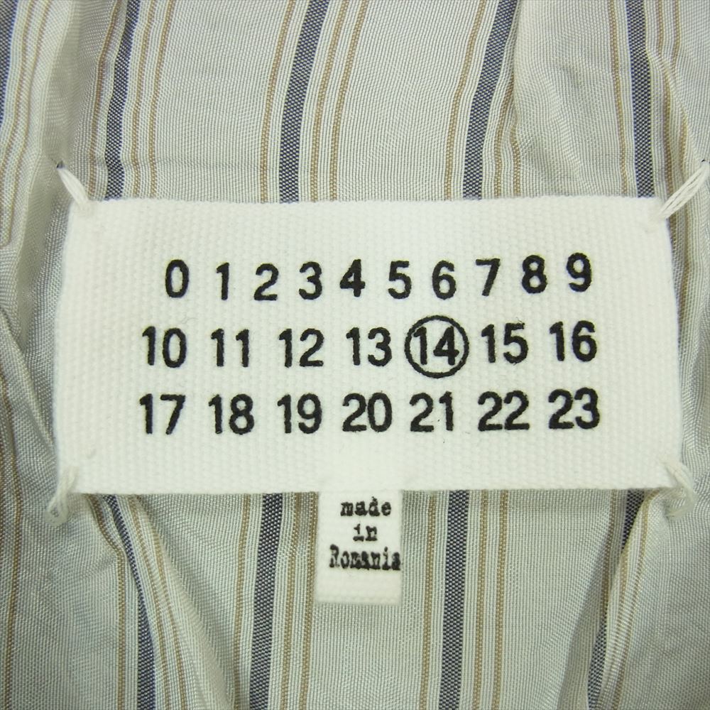 MAISON MARGIELA メゾンマルジェラ 21AW S50HA1008 S17784 14ライン WOOL V-NECK CARDIGAN ダメージ加工 レイヤード カーディガン グレー グレー系 L【中古】
