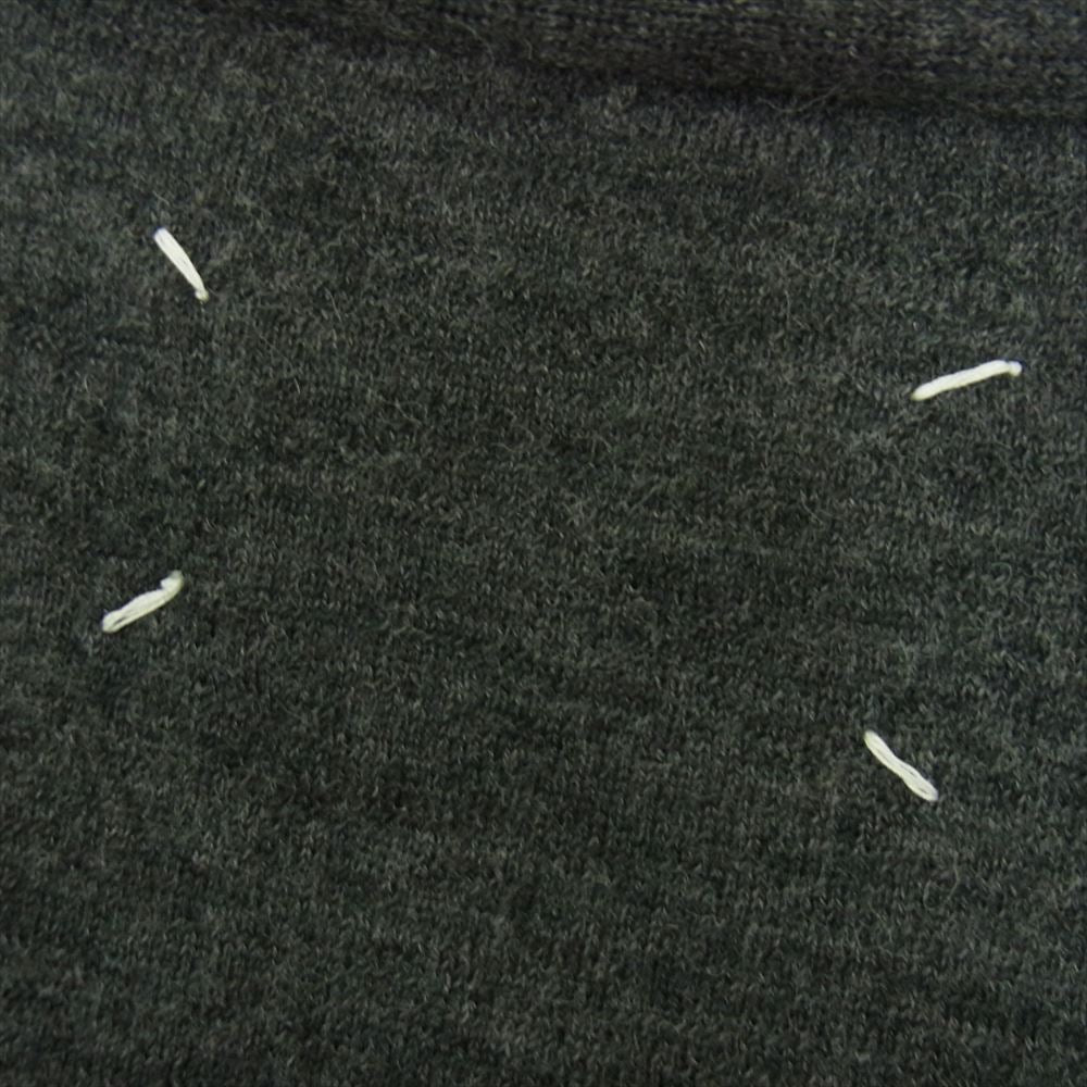 MAISON MARGIELA メゾンマルジェラ 21AW S50HA1008 S17784 14ライン WOOL V-NECK CARDIGAN ダメージ加工 レイヤード カーディガン グレー グレー系 L【中古】
