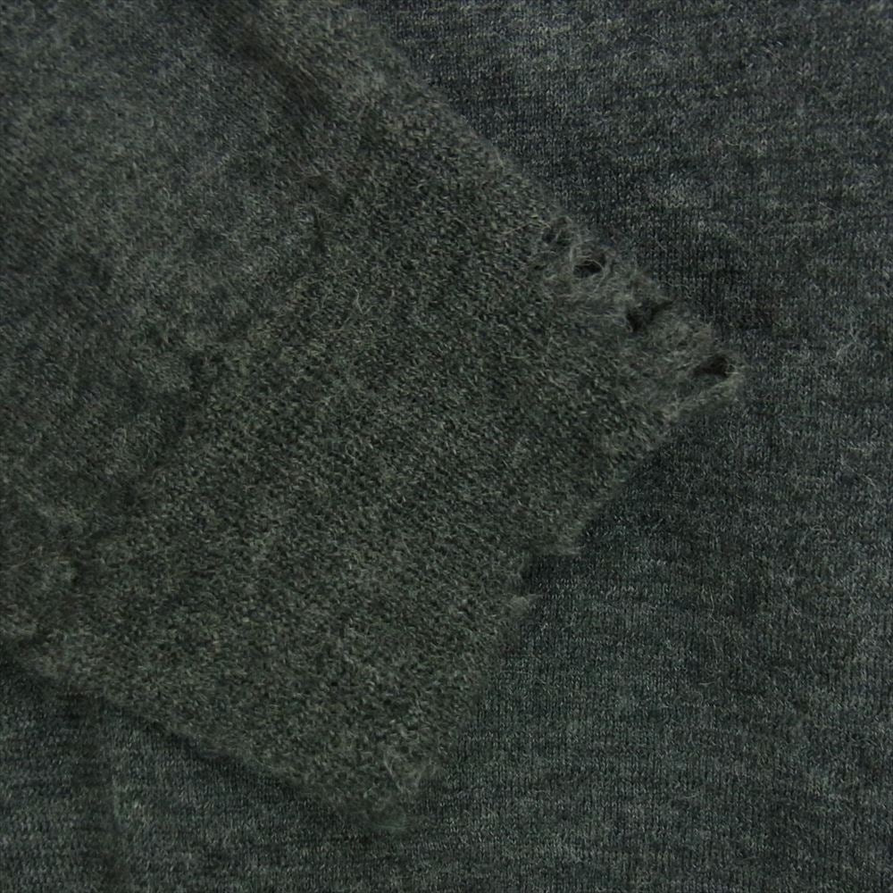 MAISON MARGIELA メゾンマルジェラ 21AW S50HA1008 S17784 14ライン WOOL V-NECK CARDIGAN ダメージ加工 レイヤード カーディガン グレー グレー系 L【中古】