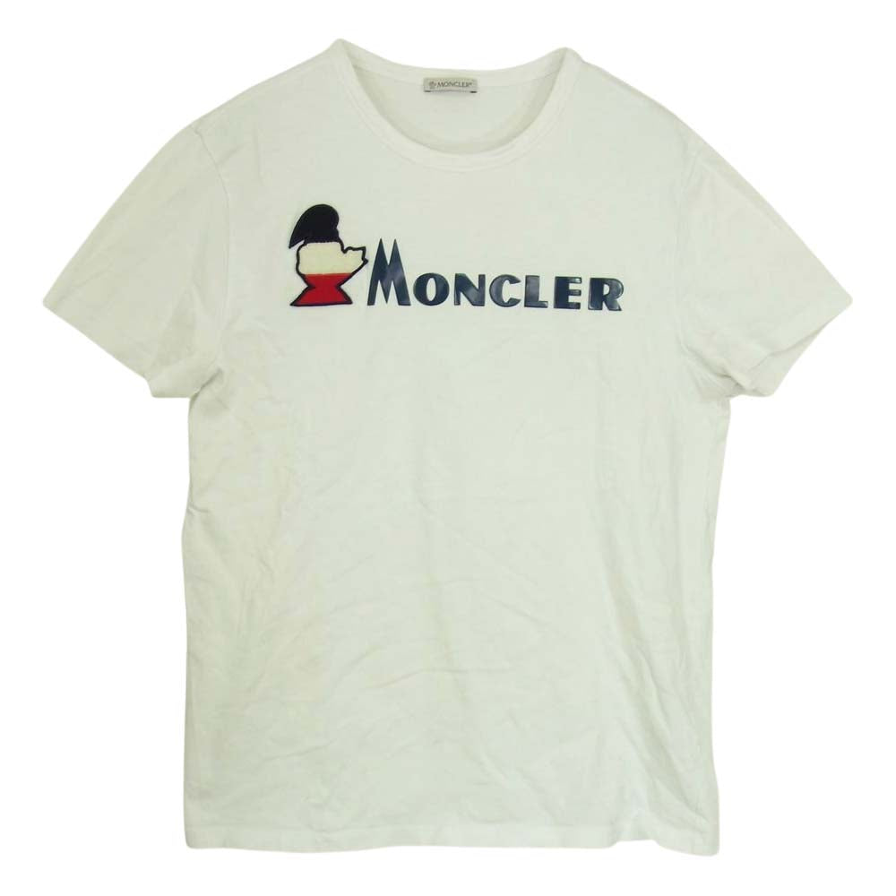 MONCLER モンクレール ダック ワッペン ロゴ Tシャツ ホワイト系 L【中古】