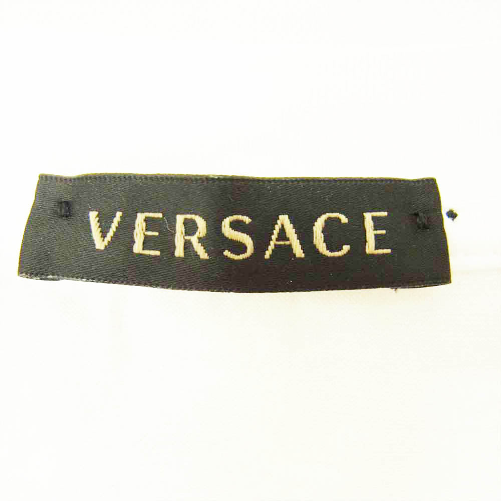VERSACE ヴェルサーチ ロゴ刺繍 Tシャツ ホワイト系 38【中古】