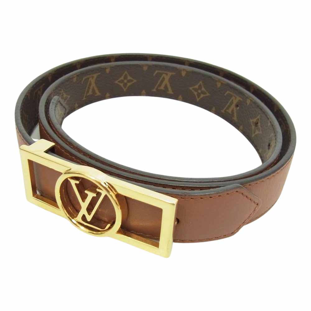 LOUIS VUITTON ルイ・ヴィトン モノグラム リバース サンチュール 25MM ドーフィーヌ ベルト ブラウン系 80/32【中古】
