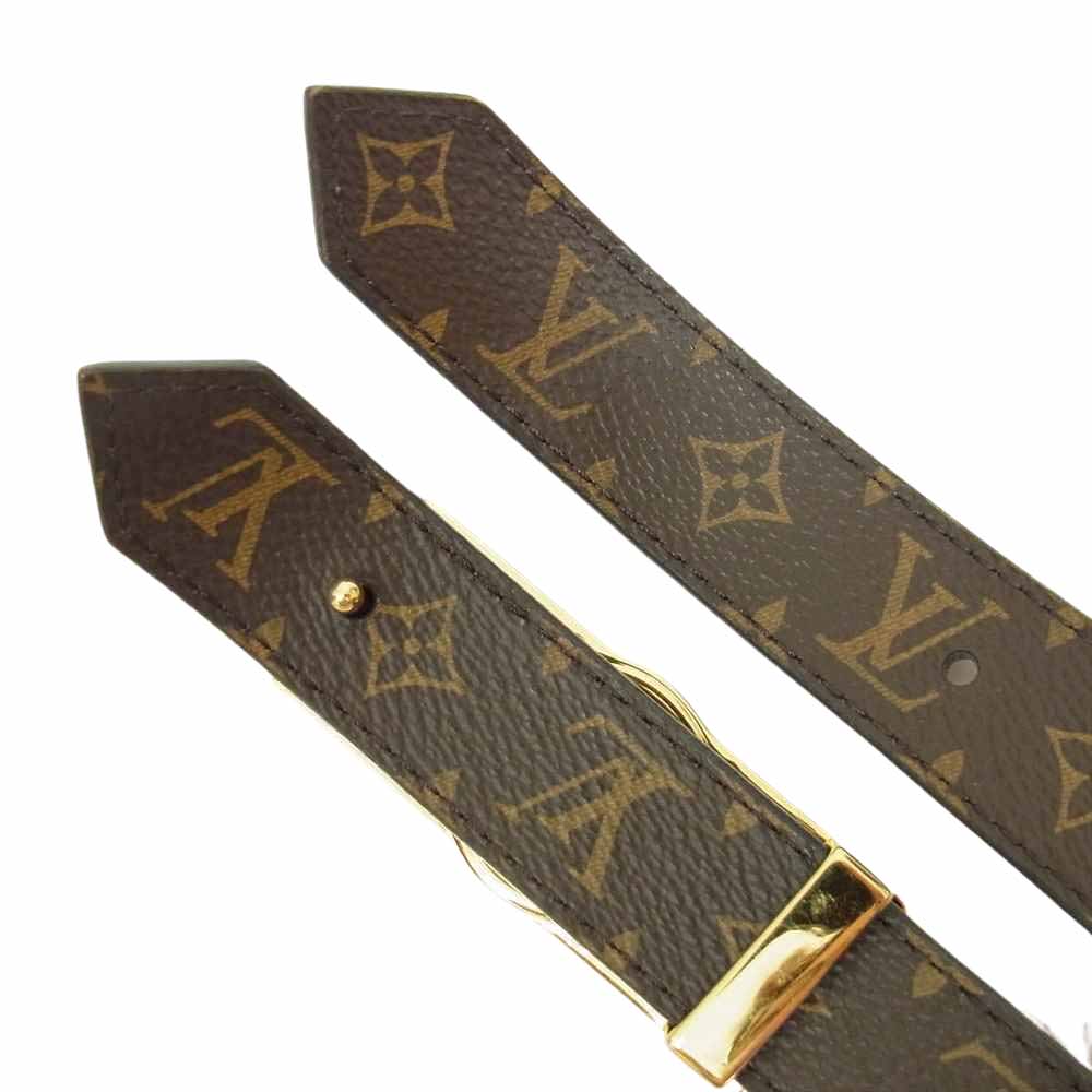 LOUIS VUITTON ルイ・ヴィトン モノグラム リバース サンチュール 25MM ドーフィーヌ ベルト ブラウン系 80/32【中古】