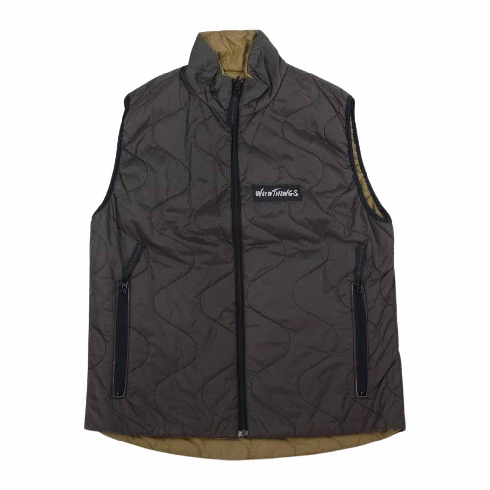 WILDTHINGS ワイルドシングス WILDTHINGS リバーシブルキルティングベスト PRIMALOFT USA製 ブラウン系 ベージュ系 S【中古】
