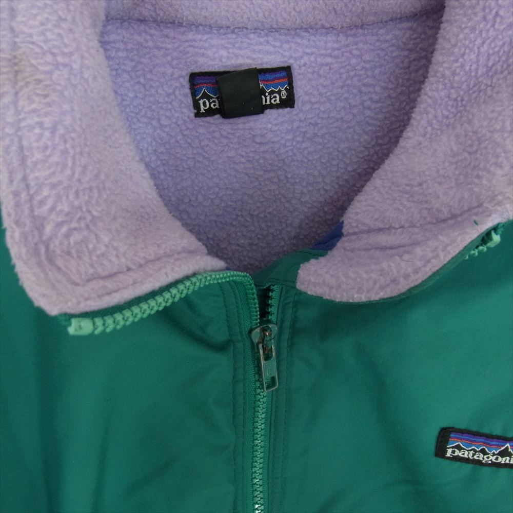 patagonia パタゴニア 90s vintage USA製 シェルドシンチラジャケット ナイロンジャケット フリース グリーン系 14【中古】