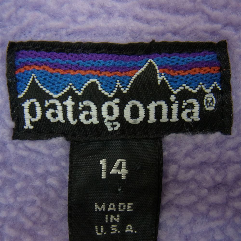 patagonia パタゴニア 90s vintage USA製 シェルドシンチラジャケット ナイロンジャケット フリース グリーン系 14【中古】