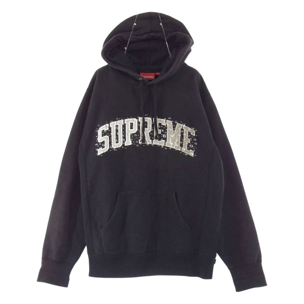 Supreme シュプリーム 18AW Water Arc Hooded Sweatshirt ウォーター アーチ ロゴ プリント フーデッド スウェット プルオーバー パーカー ブラック系 M【中古】