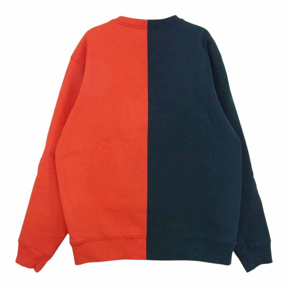 Supreme シュプリーム Split Crewneck Sweatshirt スプリット ロゴ クルーネック スウェット トレーナー レッド レッド系 ネイビー系 S【中古】