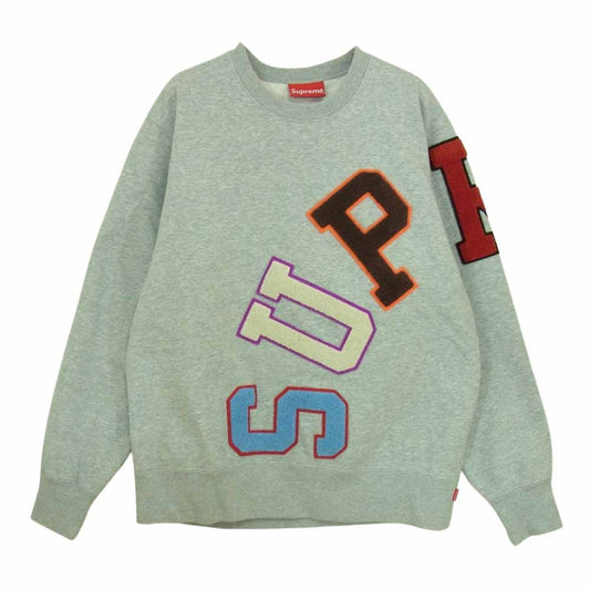 Supreme シュプリーム 20AW Big Arc Crewneck ビッグ ワッペン アーチ ロゴ クルーネック トレーナー  グレー系 S【中古】