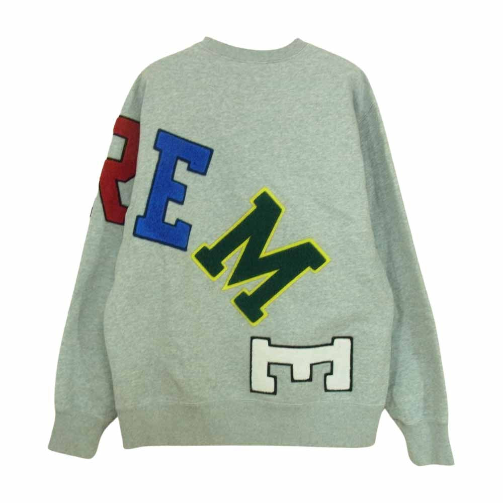 Supreme シュプリーム 20AW Big Arc Crewneck ビッグ ワッペン アーチ ロゴ クルーネック トレーナー  グレー系 S【中古】