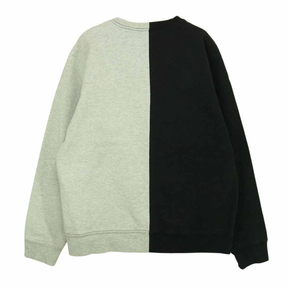 Supreme シュプリーム 18AW Split Crewneck Sweatshirt スプリット ロゴ クルーネック スウェット トレーナー グレー グレー系 ブラック系 S【中古】