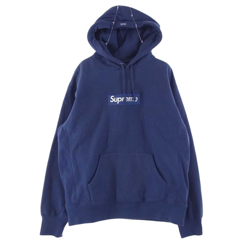 Supreme シュプリーム 21AW Box Logo Hooded Sweatshirt Washed Navy