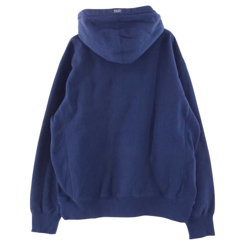 Supreme シュプリーム 21AW Box Logo Hooded Sweatshirt Washed Navy ボックスロゴ フーデッド スウェット プルオーバー パーカー  ネイビー系 S【中古】