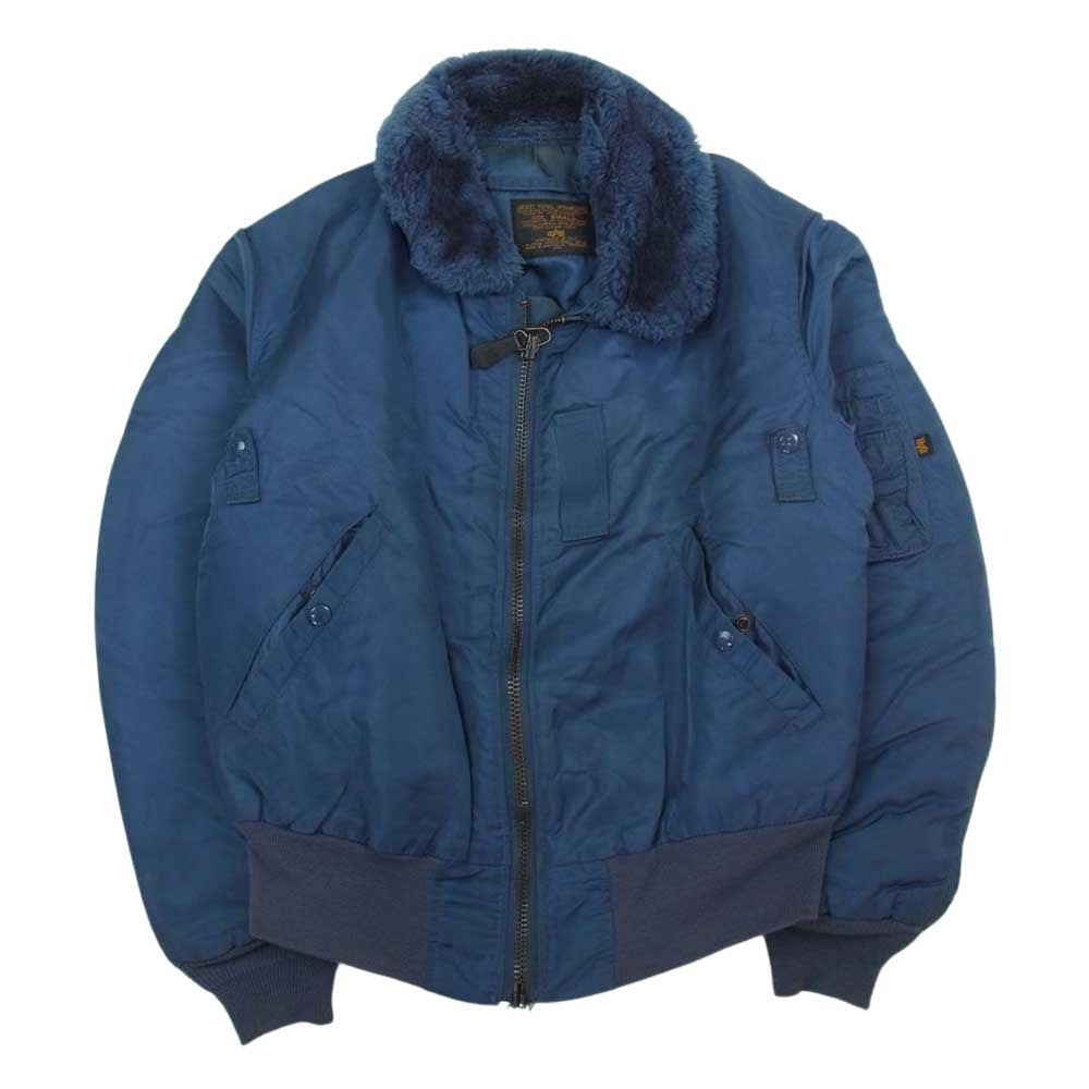 ALPHA アルファ B-15C フライトジャケット ネイビー系 S【中古】