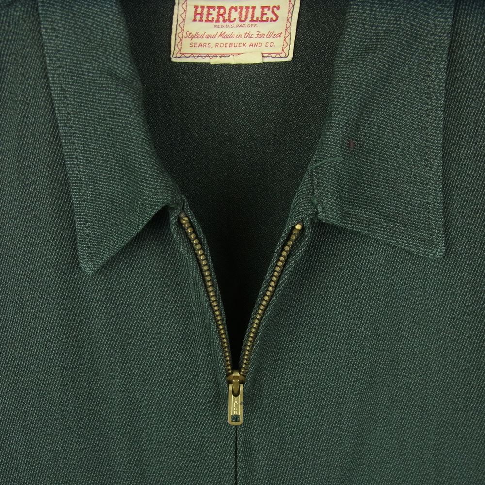 ヘラクレス 60s ビンテージ ウール フルジップ ジャケット ダークグリーン系 サイズ表記なし【中古】