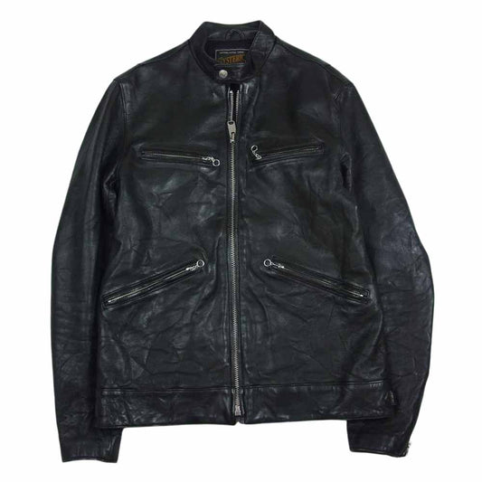 HYSTERIC GLAMOUR ヒステリックグラマー 0263LB01 ラムレザー シングル ライダースジャケット ブラック系 S【中古】