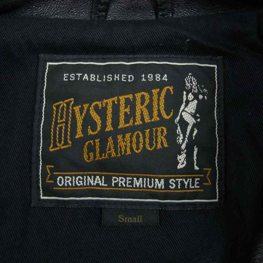 HYSTERIC GLAMOUR ヒステリックグラマー 0263LB01 ラムレザー シングル ライダースジャケット ブラック系 S【中古】