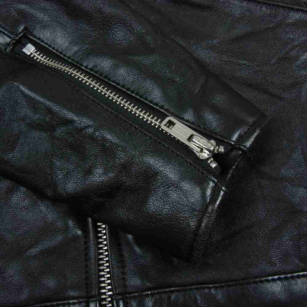 HYSTERIC GLAMOUR ヒステリックグラマー 0263LB01 ラムレザー シングル ライダースジャケット ブラック系 S【中古】