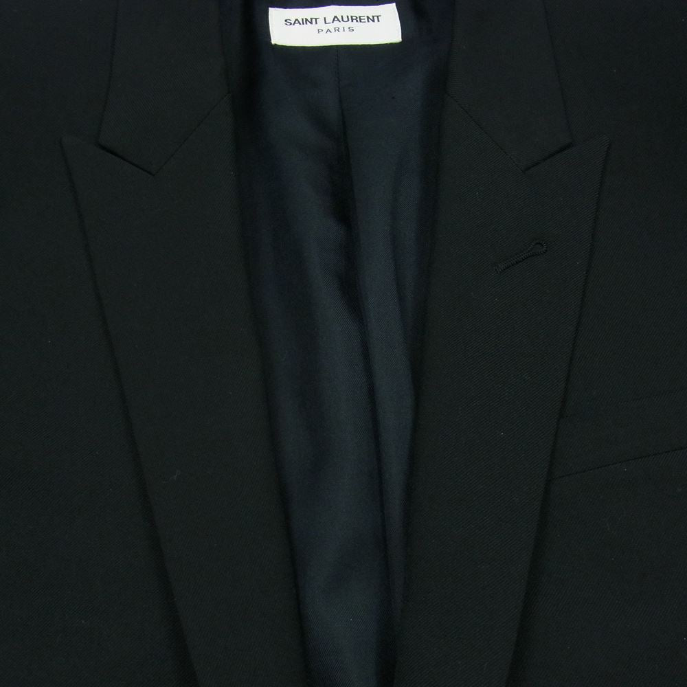 SAINT LAURENT サンローラン 14AW 343250 YM39M 国内正規品 エディ期 裏地シルク100％ ピークトラペル 1B テーラード ジャケット ブラック系 46【中古】