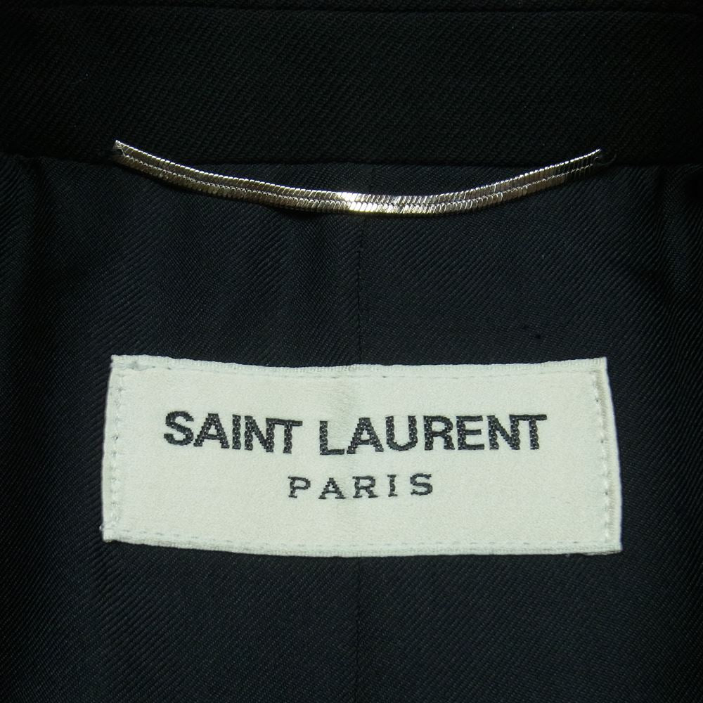 SAINT LAURENT サンローラン 14AW 343250 YM39M 国内正規品 エディ期 裏地シルク100％ ピークトラペル 1B テーラード ジャケット ブラック系 46【中古】