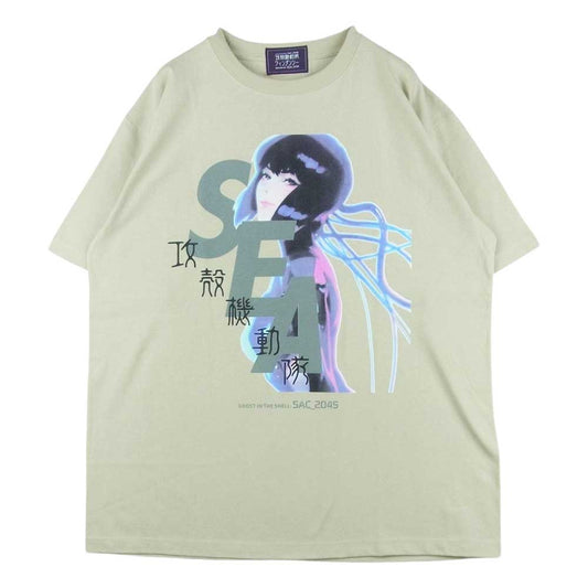 WIND AND SEA ウィンダンシー 44821 WDS-GITS-13 攻殻機動隊 Ghost In The Shell Sac_2045 WDS S_E_A T-Shirt 半袖 Tシャツ ベージュ系 XL【新古品】【未使用】【中古】