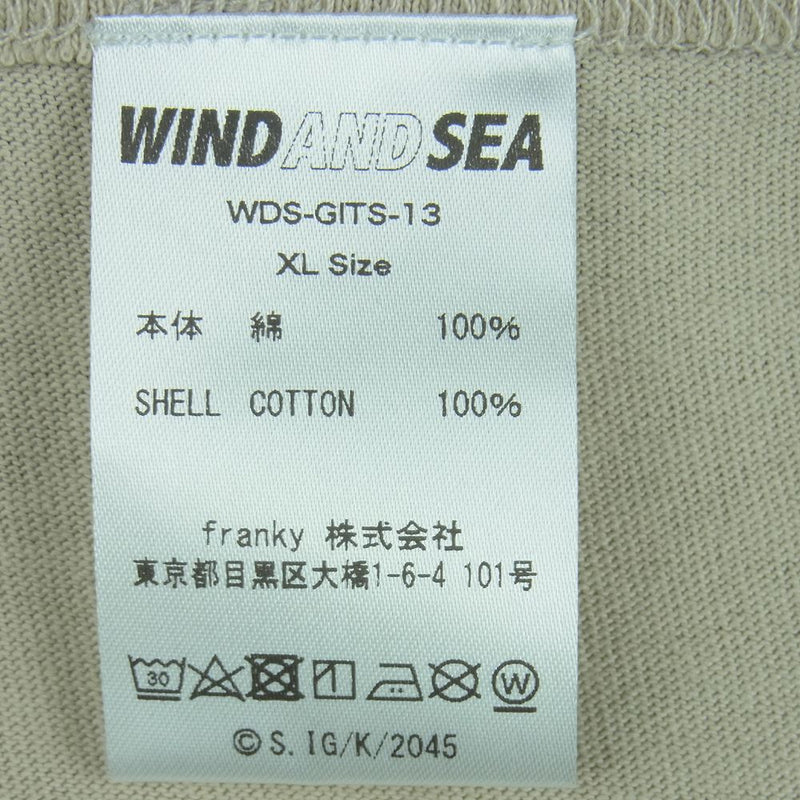 WIND AND SEA ウィンダンシー 44821 WDS-GITS-13 攻殻機動隊 Ghost In The Shell Sac_2045 WDS S_E_A T-Shirt 半袖 Tシャツ ベージュ系 XL【新古品】【未使用】【中古】