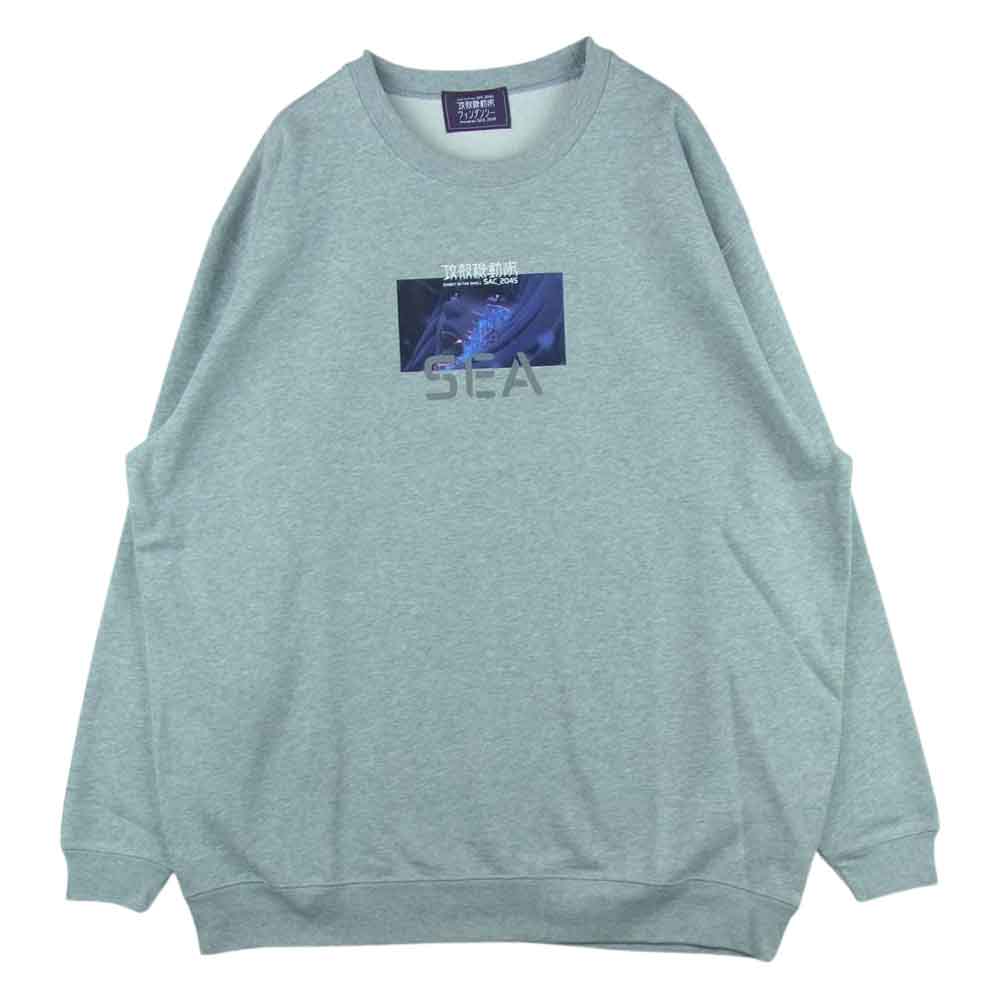 WIND AND SEA ウィンダンシー 44821 WDS-GITS-09 GHOST IN THE SHELL SAC_2045 REFLECTION CREW NECK 攻殻機動隊 クルーネック スウェット トレーナー グレー系 XL【新古品】【未使用】【中古】