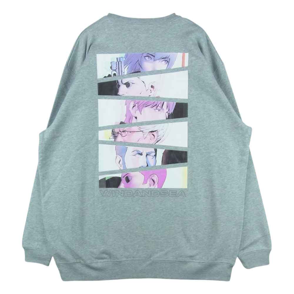 WIND AND SEA ウィンダンシー 44821 WDS-GITS-09 GHOST IN THE SHELL SAC_2045 REFLECTION CREW NECK 攻殻機動隊 クルーネック スウェット トレーナー グレー系 XL【新古品】【未使用】【中古】