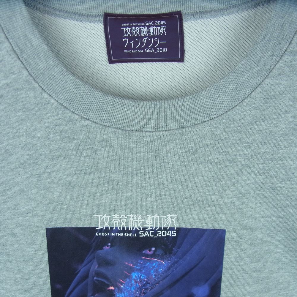 WIND AND SEA ウィンダンシー 44821 WDS-GITS-09 GHOST IN THE SHELL SAC_2045 REFLECTION CREW NECK 攻殻機動隊 クルーネック スウェット トレーナー グレー系 XL【新古品】【未使用】【中古】