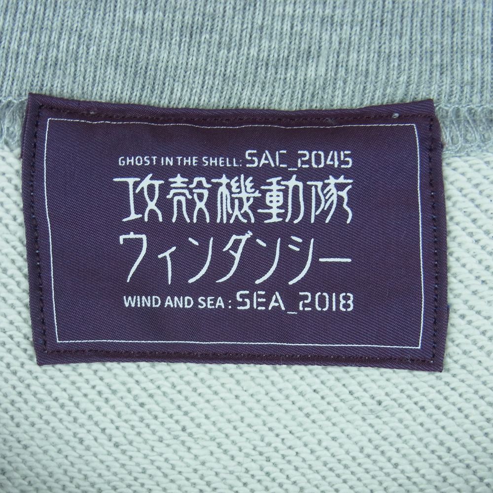WIND AND SEA ウィンダンシー 44821 WDS-GITS-09 GHOST IN THE SHELL SAC_2045 REFLECTION CREW NECK 攻殻機動隊 クルーネック スウェット トレーナー グレー系 XL【新古品】【未使用】【中古】