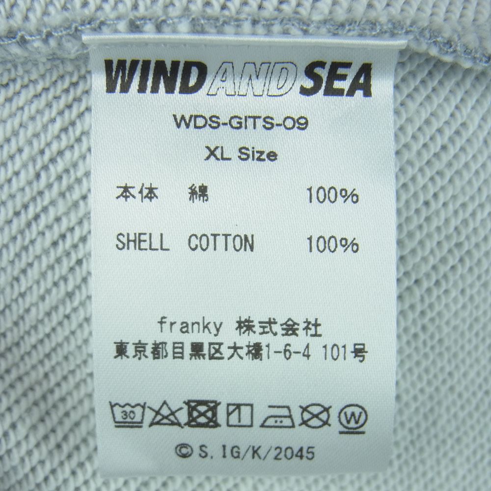 WIND AND SEA ウィンダンシー 44821 WDS-GITS-09 GHOST IN THE SHELL SAC_2045 REFLECTION CREW NECK 攻殻機動隊 クルーネック スウェット トレーナー グレー系 XL【新古品】【未使用】【中古】