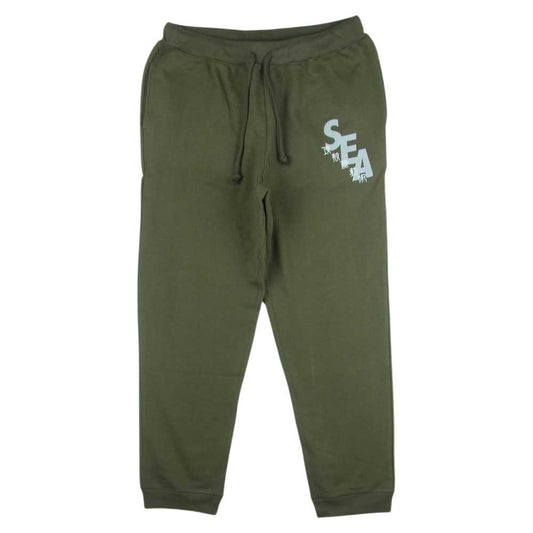 WIND AND SEA ウィンダンシー 44821 WDS-GITS-15 GHOST IN THE SHELL SAC_2045 SWEAT PANTS 攻殻機動隊 ロゴ プリント スウェット パンツ カーキ系 XL【新古品】【未使用】【中古】