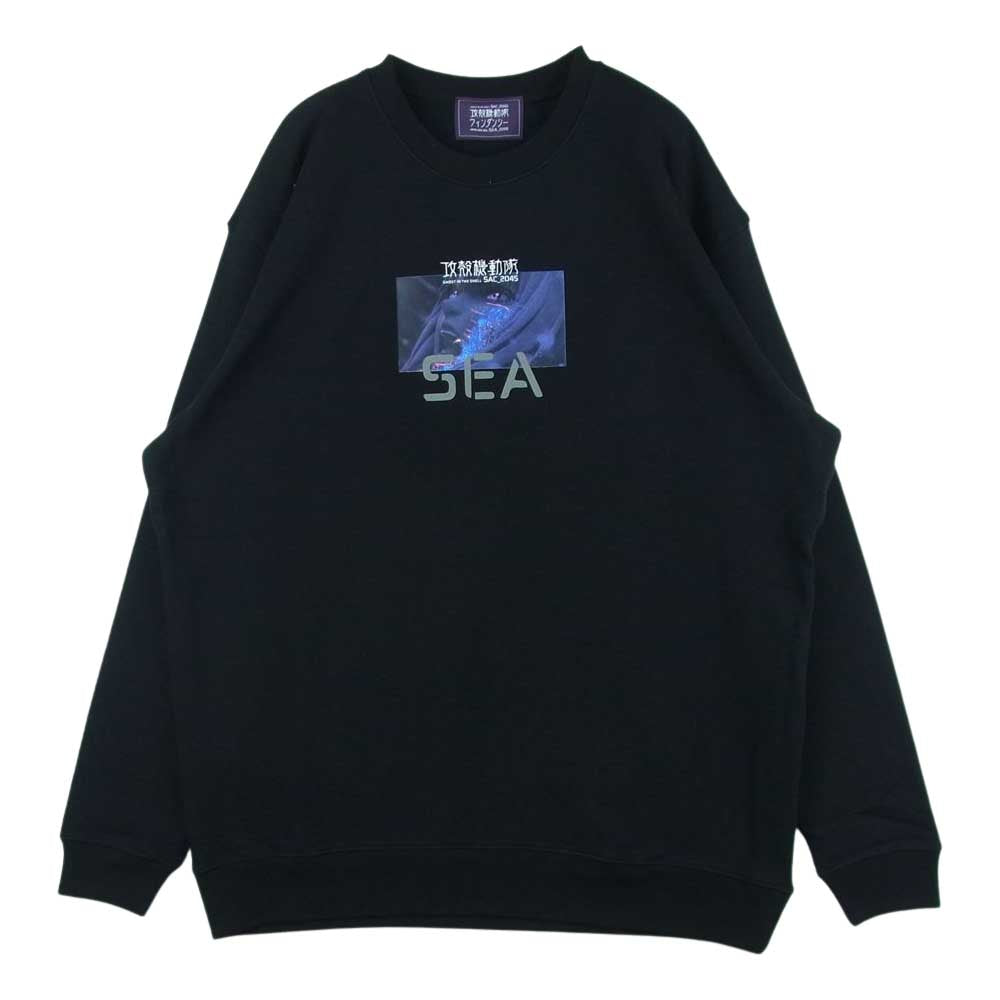 WIND AND SEA ウィンダンシー 44821 WDS-GITS-09 GHOST IN THE SHELL SAC_2045 REFLECTION CREW NECK 攻殻機動隊 クルーネック スウェット トレーナー ブラック系 L【新古品】【未使用】【中古】