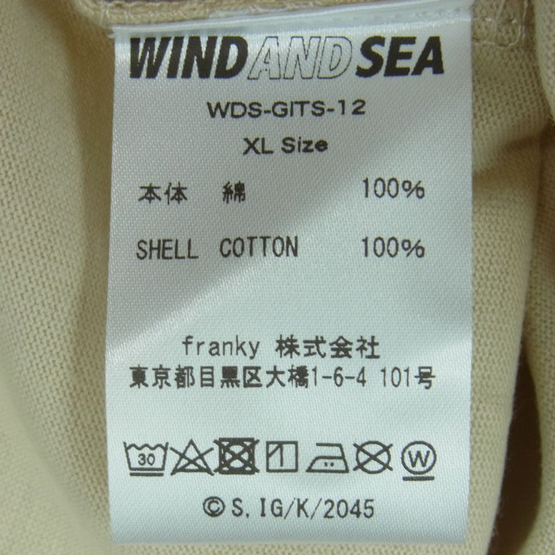 WIND AND SEA ウィンダンシー 44821 WDS-GITS-12 攻殻機動隊 Ghost In The Shell Sac_2045  WDS A32 L/S T Shirt 長袖 カットソー Tシャツ ロンT ベージュ系 XL【新古品】【未使用】【中古】