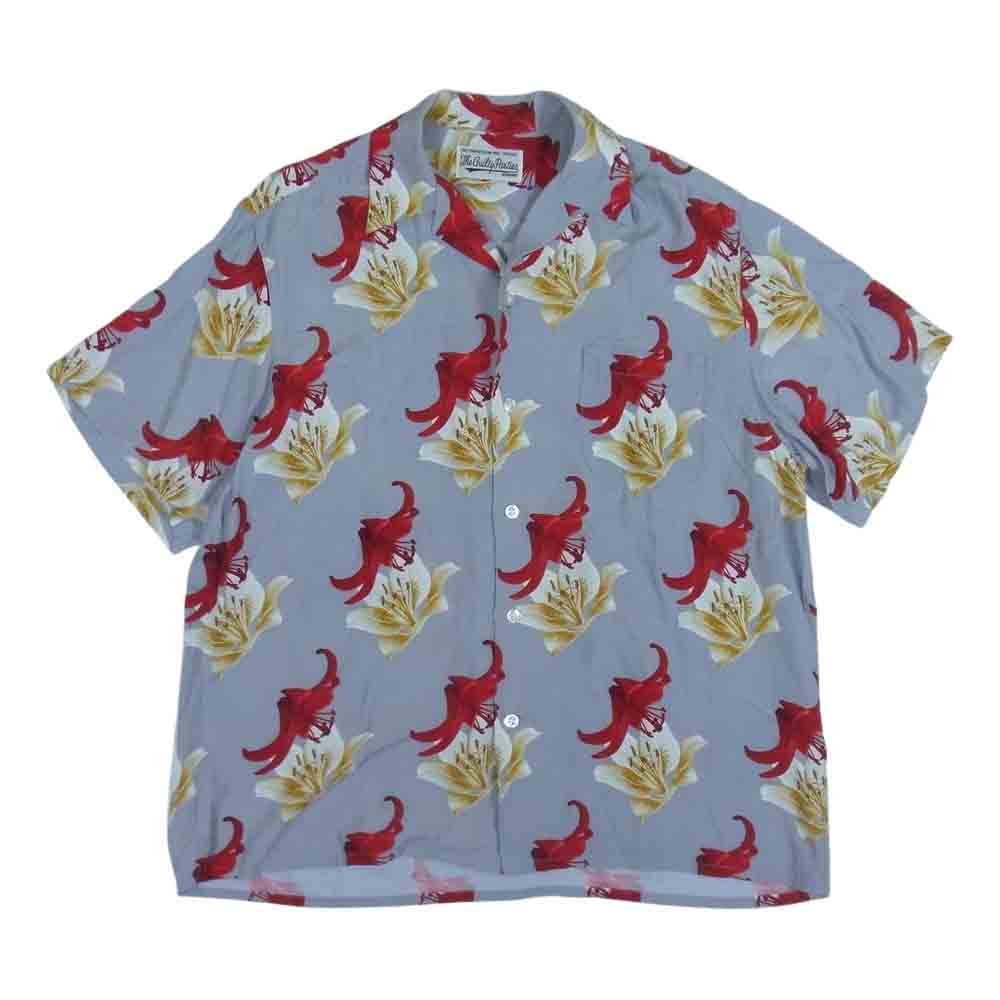 WACKO MARIA ワコマリア  THE GUILTY PARTIES ザ ギルティパーティーズ アロハシャツ 花柄 総柄 半袖 レーヨン グレー系 L【中古】